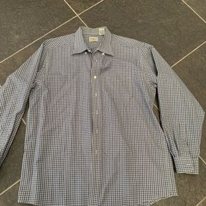 LL Bean Blue Plaid Long Sleeve Button Shirt Large